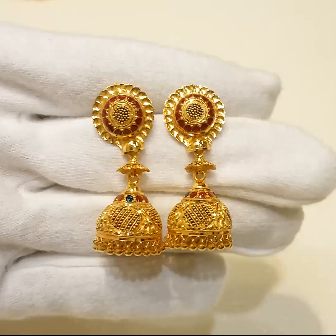 Buy Reyna Gold Jumkha 22 KT yellow gold (18.5 gm). | Online By Giriraj Jewellers