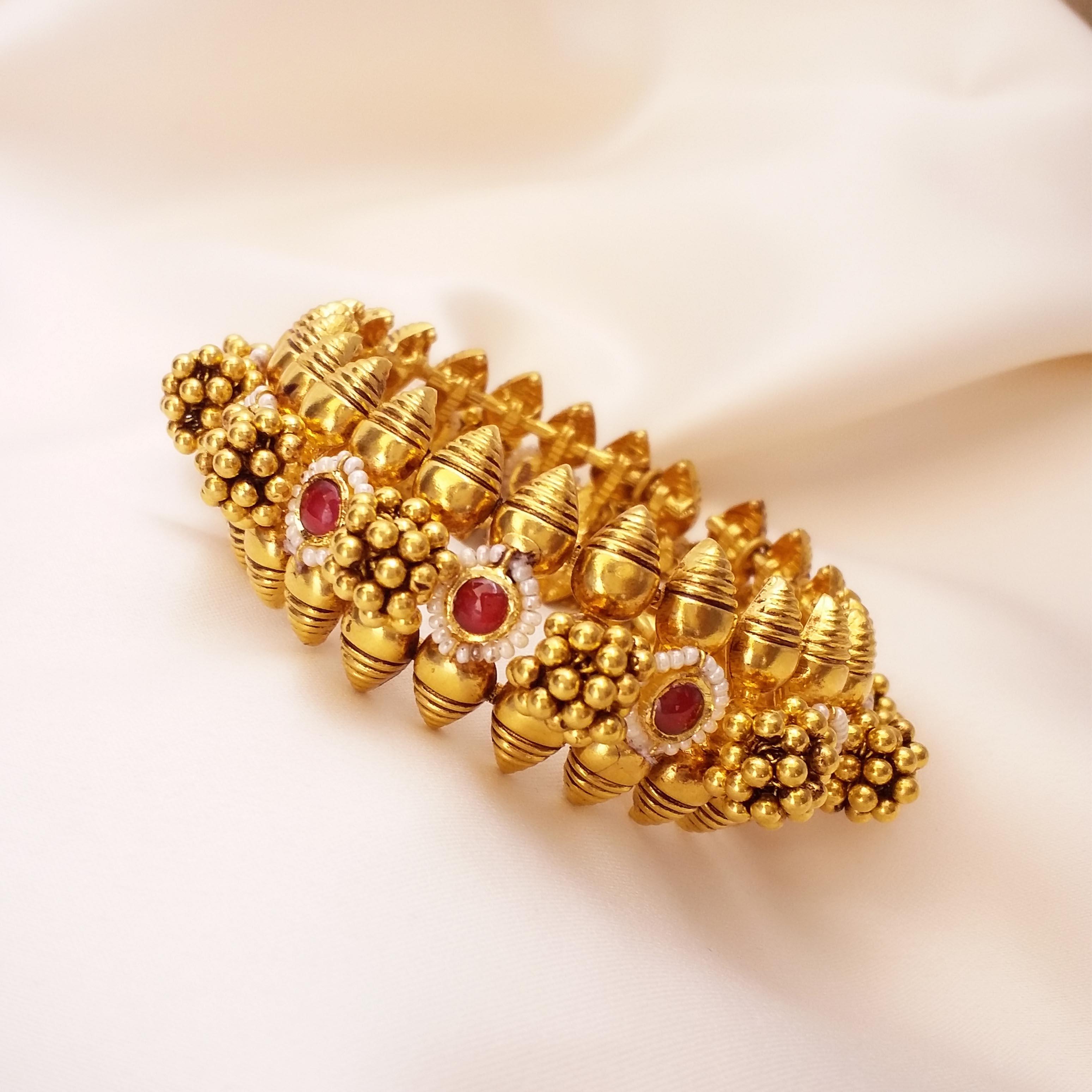 Buy Manya Ruby Kundan Gold Kada 22 KT yellow gold (128 gm). | Online By Giriraj Jewellers