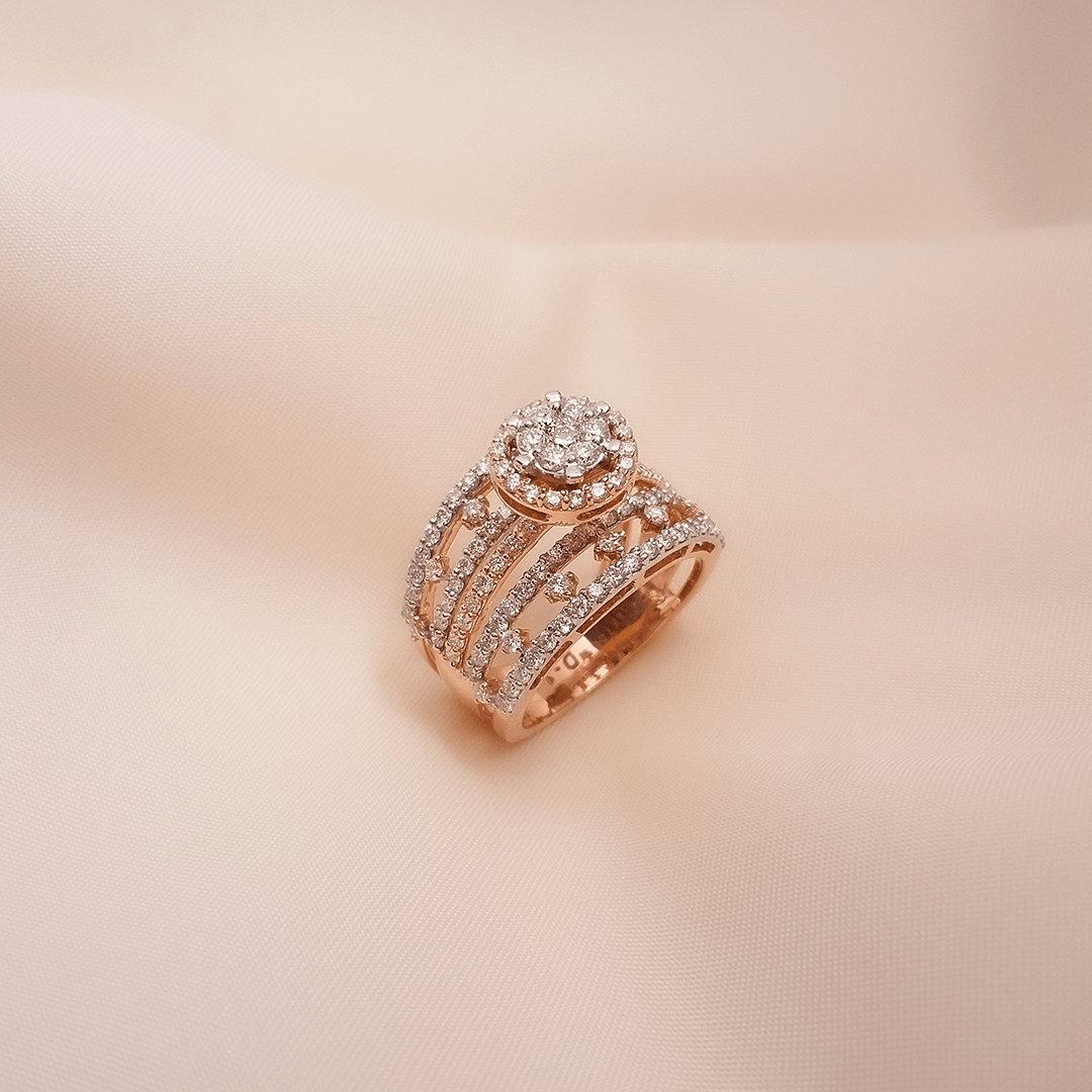 Buy Christina Rose Gold Diamond Ring 18 KT rose gold (5.594 gm).