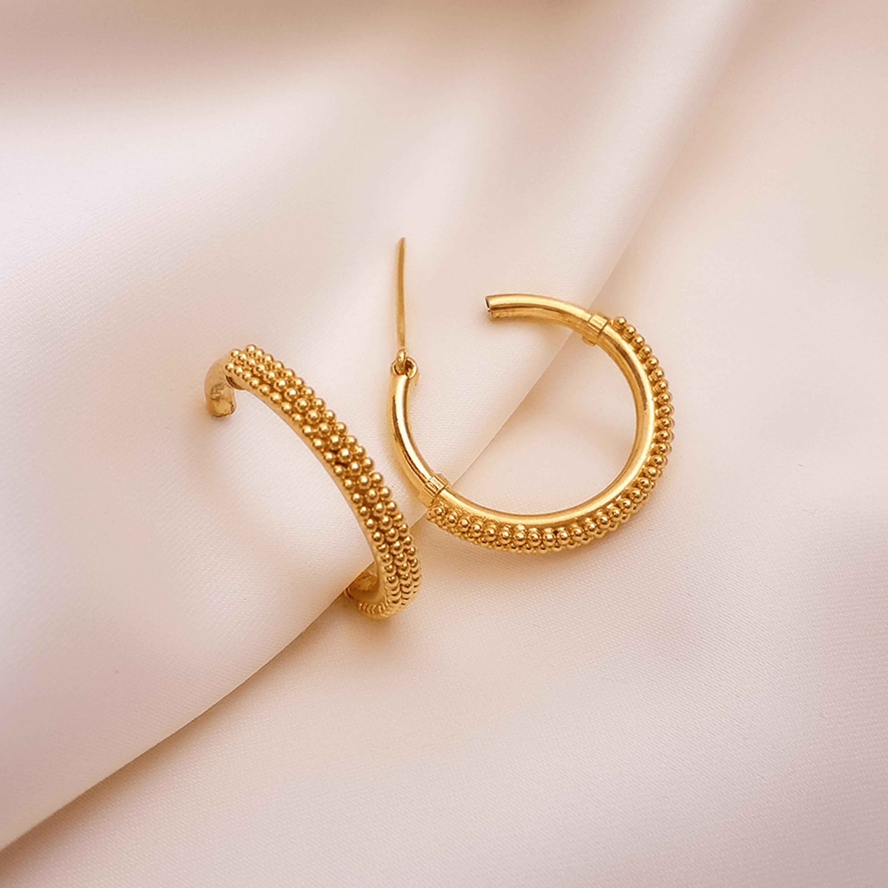 Latest 22kt Gold Hoop Earrings With Weight & Price