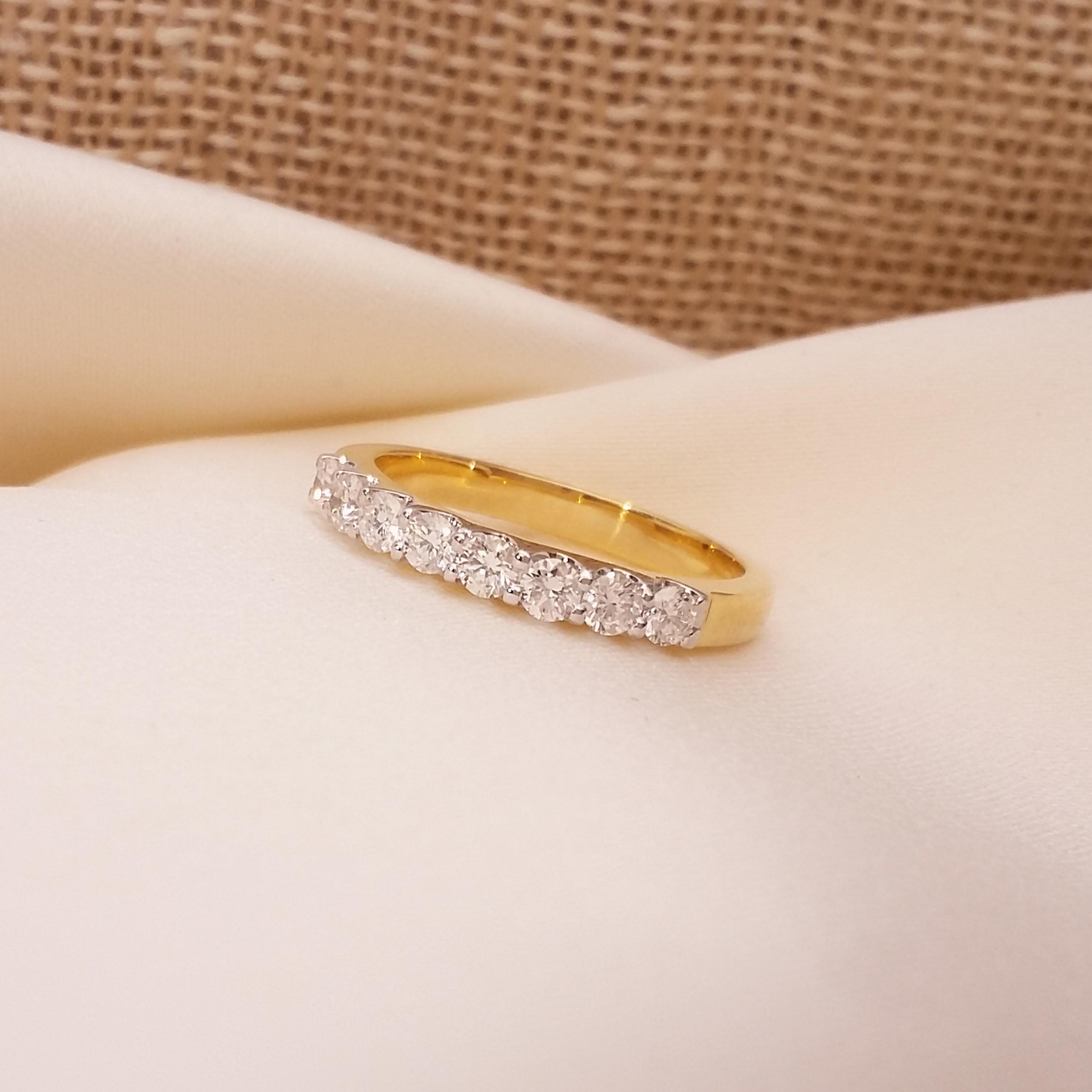 Buy Saciva Shine Diamond Band 18 KT yellow gold (2.274 gm). | Online By Giriraj Jewellers