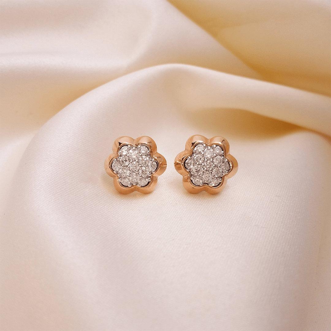 18ct Rose Gold Argyle Pink Diamond Stud Earrings
