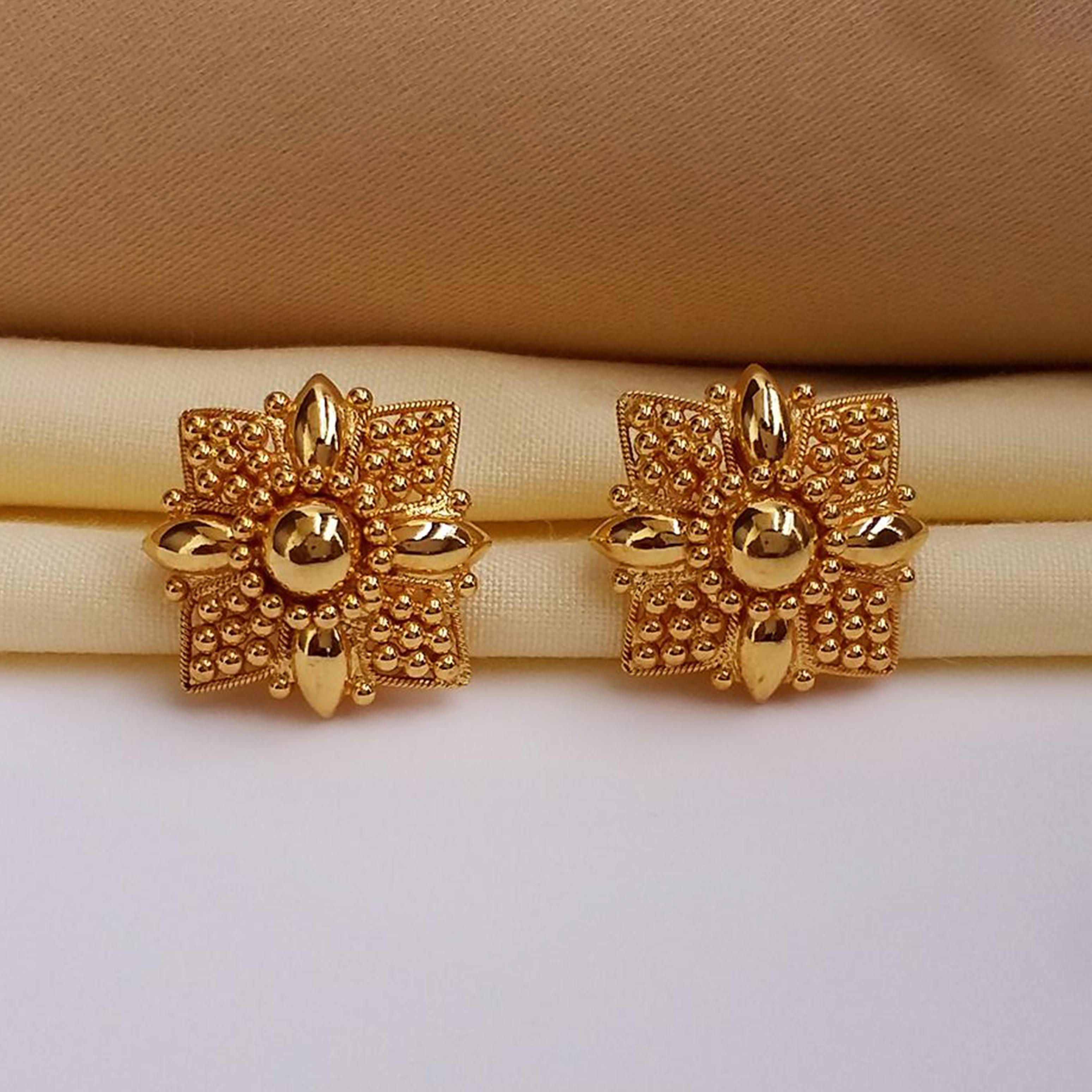 Buy Etheral Gold Earrings 22 KT yellow gold (4.55 gm). | Online By Giriraj Jewellers