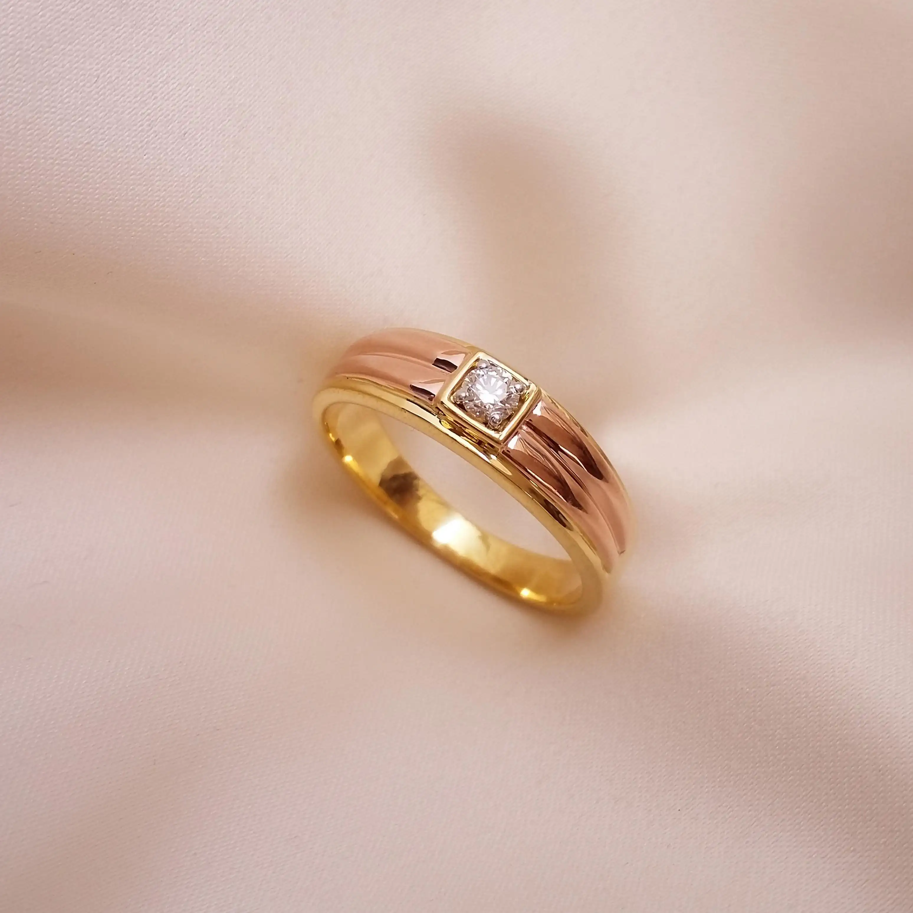 Buy Alec Diamond Band Ring For Men 18 KT yellow gold (5.82 gm). | Online By Giriraj Jewellers