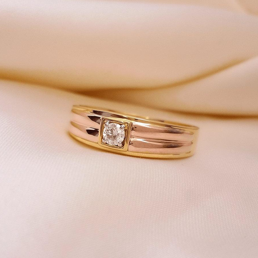 Buy Alec Diamond Band Ring 18 KT yellow gold (4.81 gm). | Online By Giriraj Jewellers
