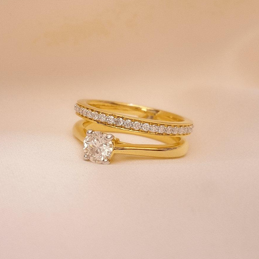 Buy Tiara Cocktail Diamond Ring 18 KT yellow gold (6.76 gm). | Online By Giriraj Jewellers