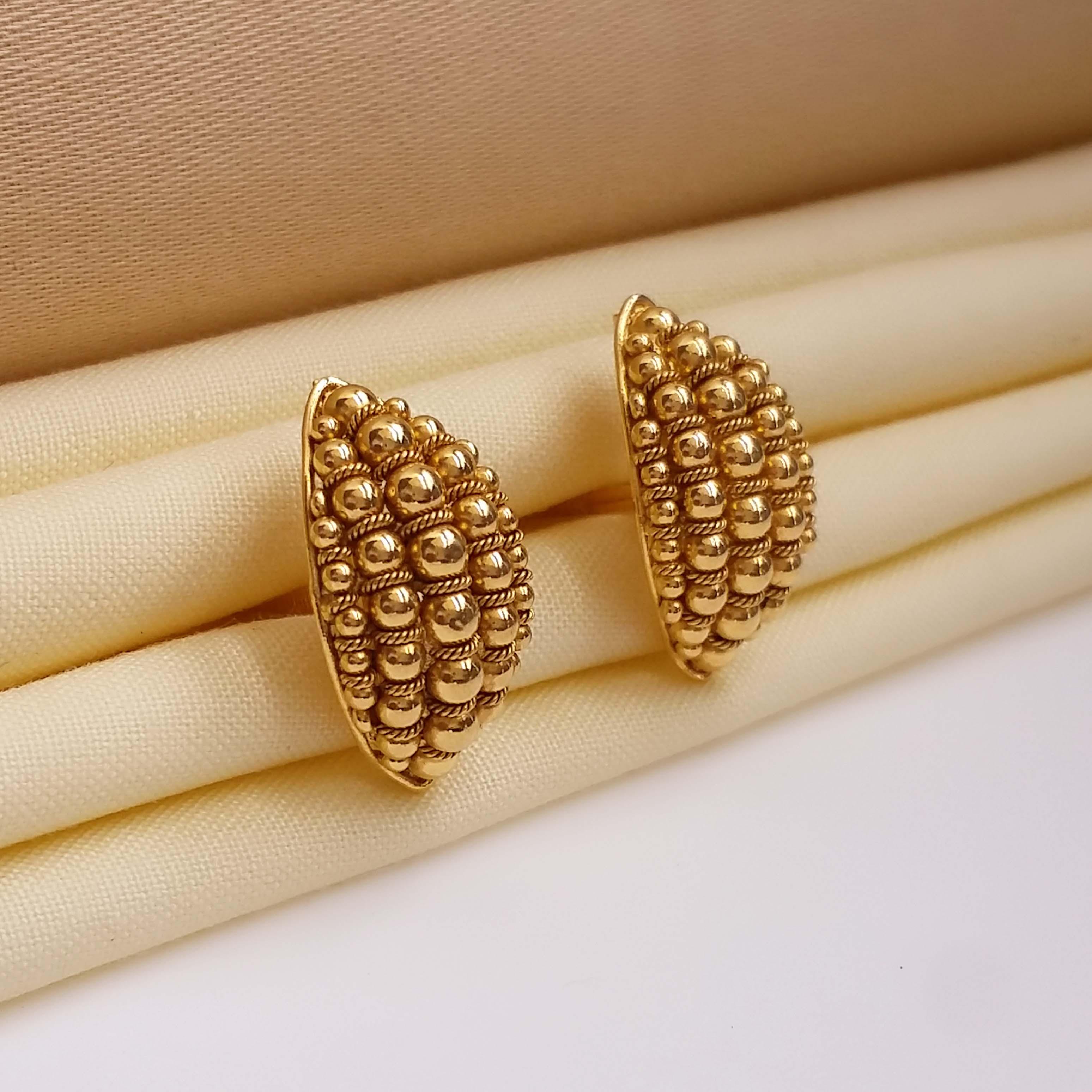 Buy Slimovals Gold  Earrings 22 KT yellow gold (4.2 gm). | Online By Giriraj Jewellers