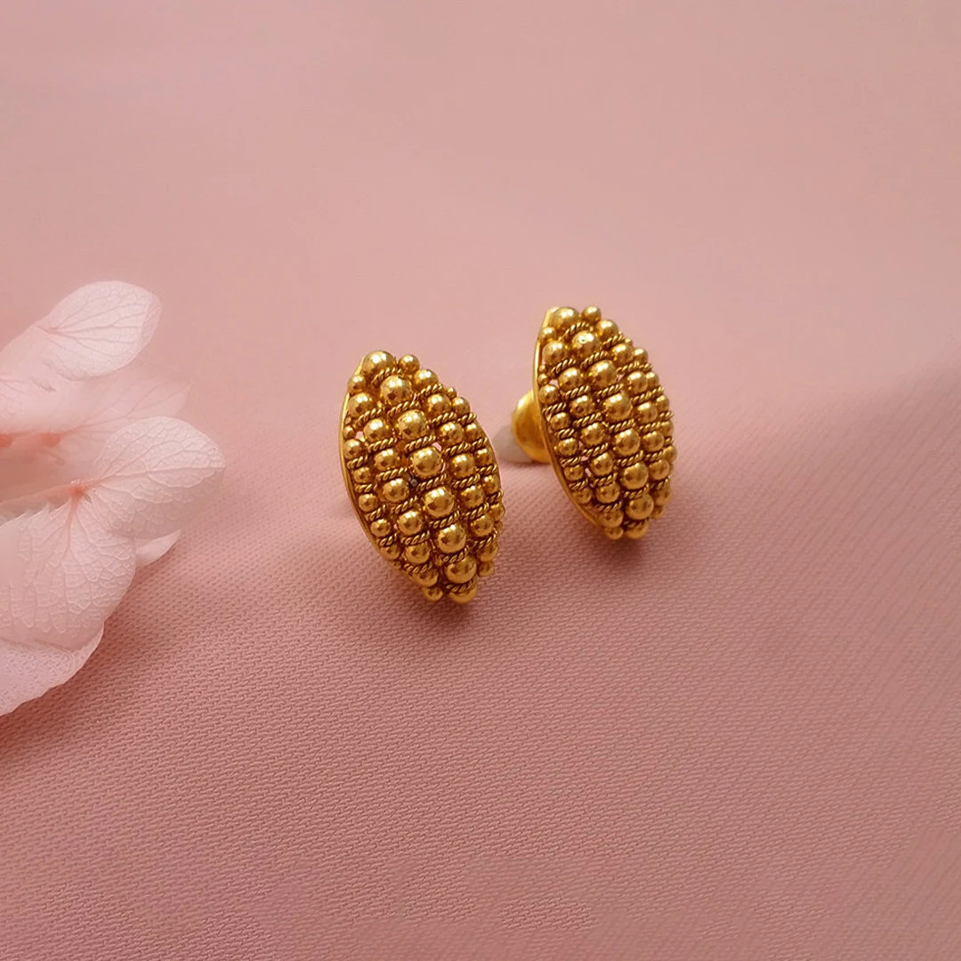 Buy Slimovals Gold  Earrings 22 KT yellow gold (4.2 gm). | Online By Giriraj Jewellers