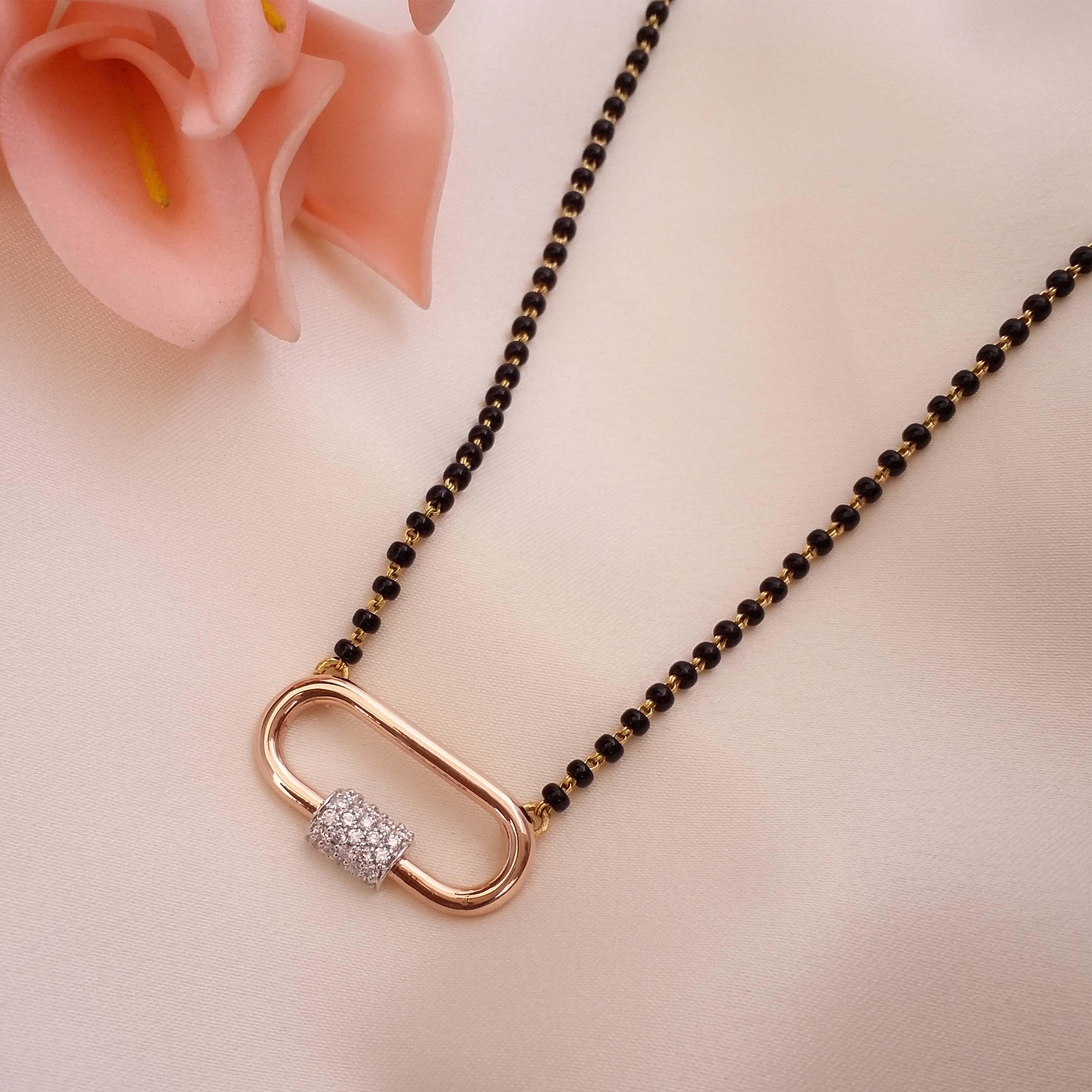 Buy Estelle Rose Gold Diamond Mangalsutra 18 KT rose gold (5.75 gm). | Online By Giriraj Jewellers