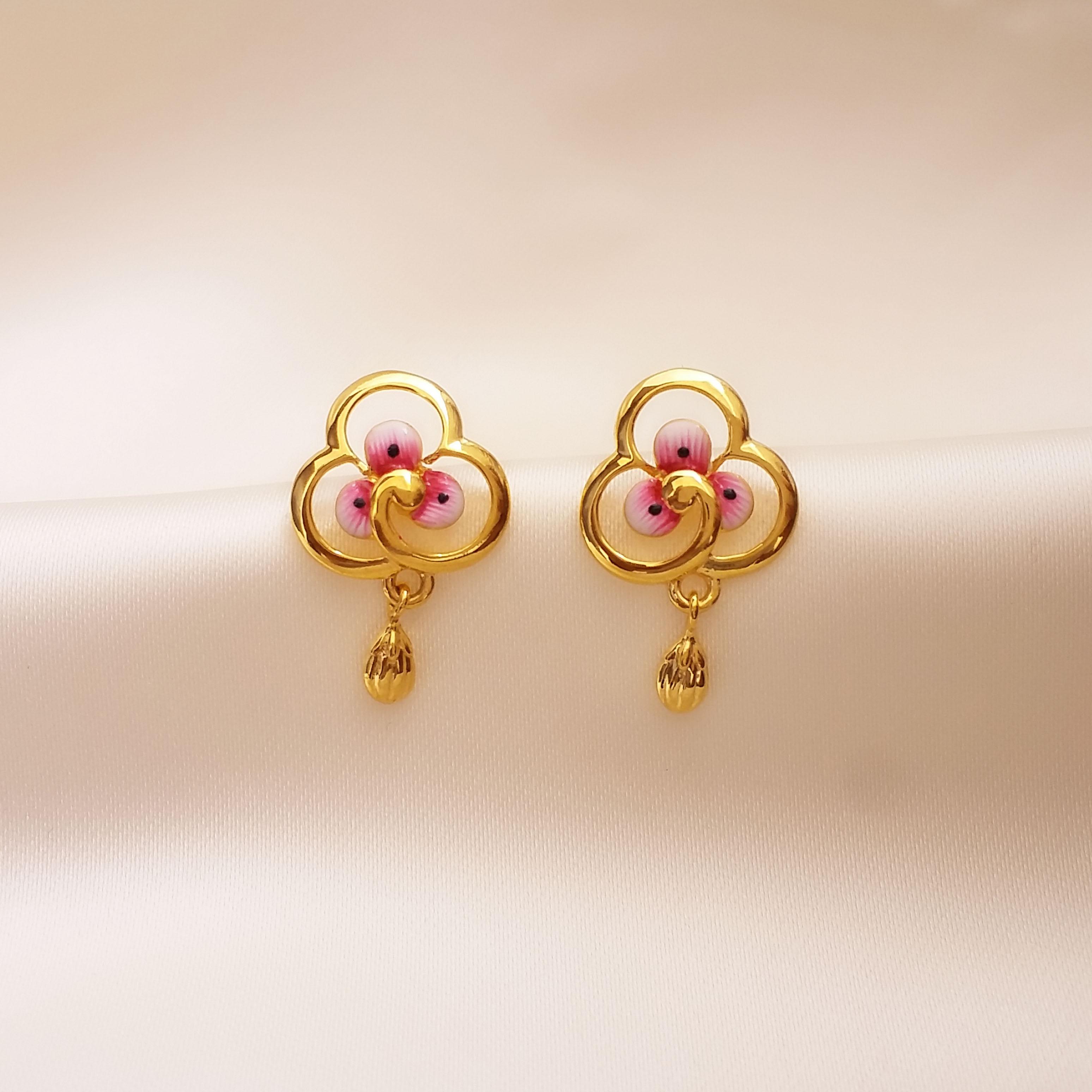 Buy 22k Gold Earrings 22 KT yellow gold (2.84 gm). | Online By Giriraj Jewellers