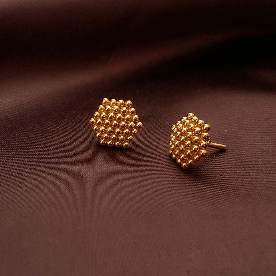 Buy Beaded Bouquet Gold Earrings 22 KT yellow gold (2.96 gm). | Online By Giriraj Jewellers
