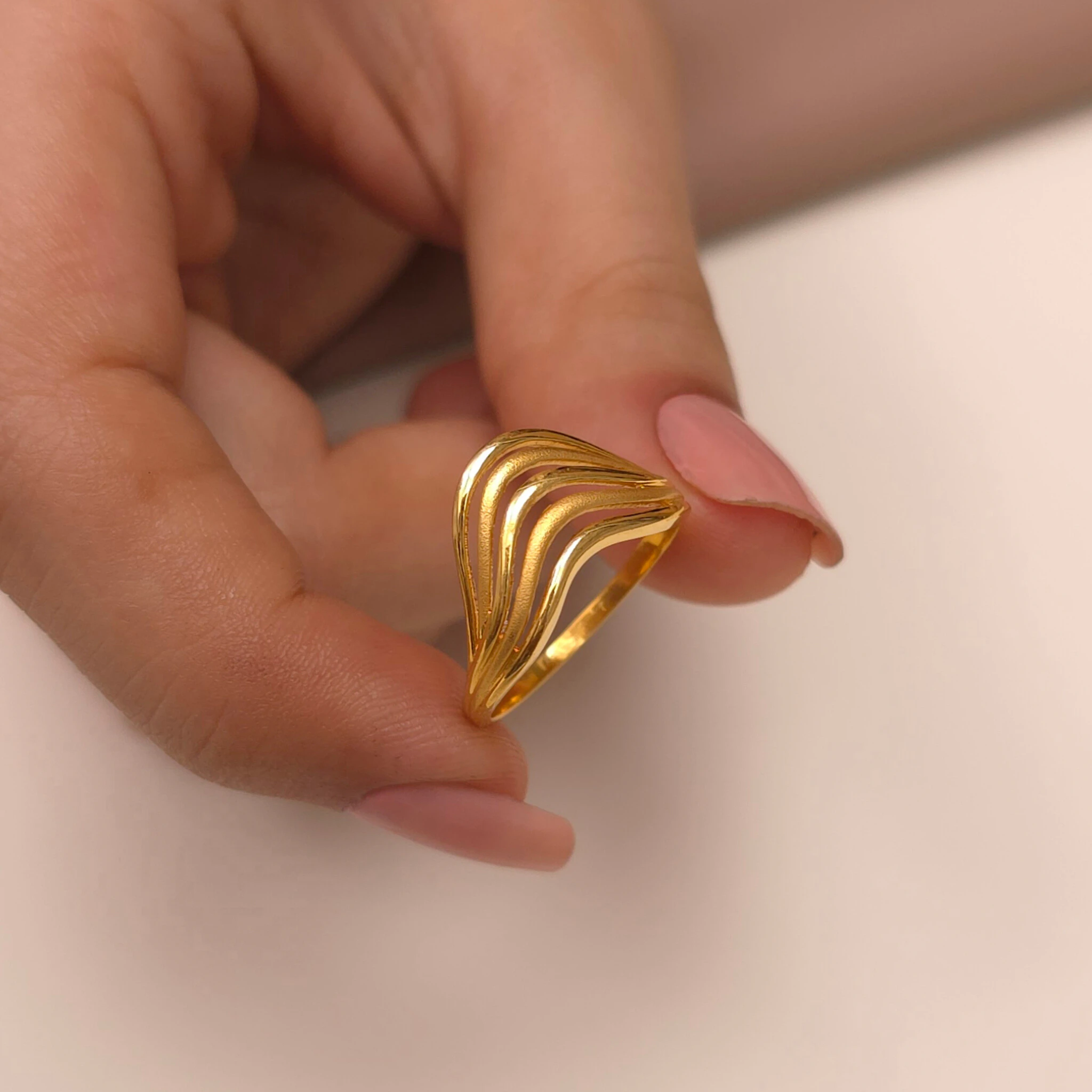 Buy Ripple Gold Ring 22 KT yellow gold (3.19 gm). | Online By Giriraj Jewellers