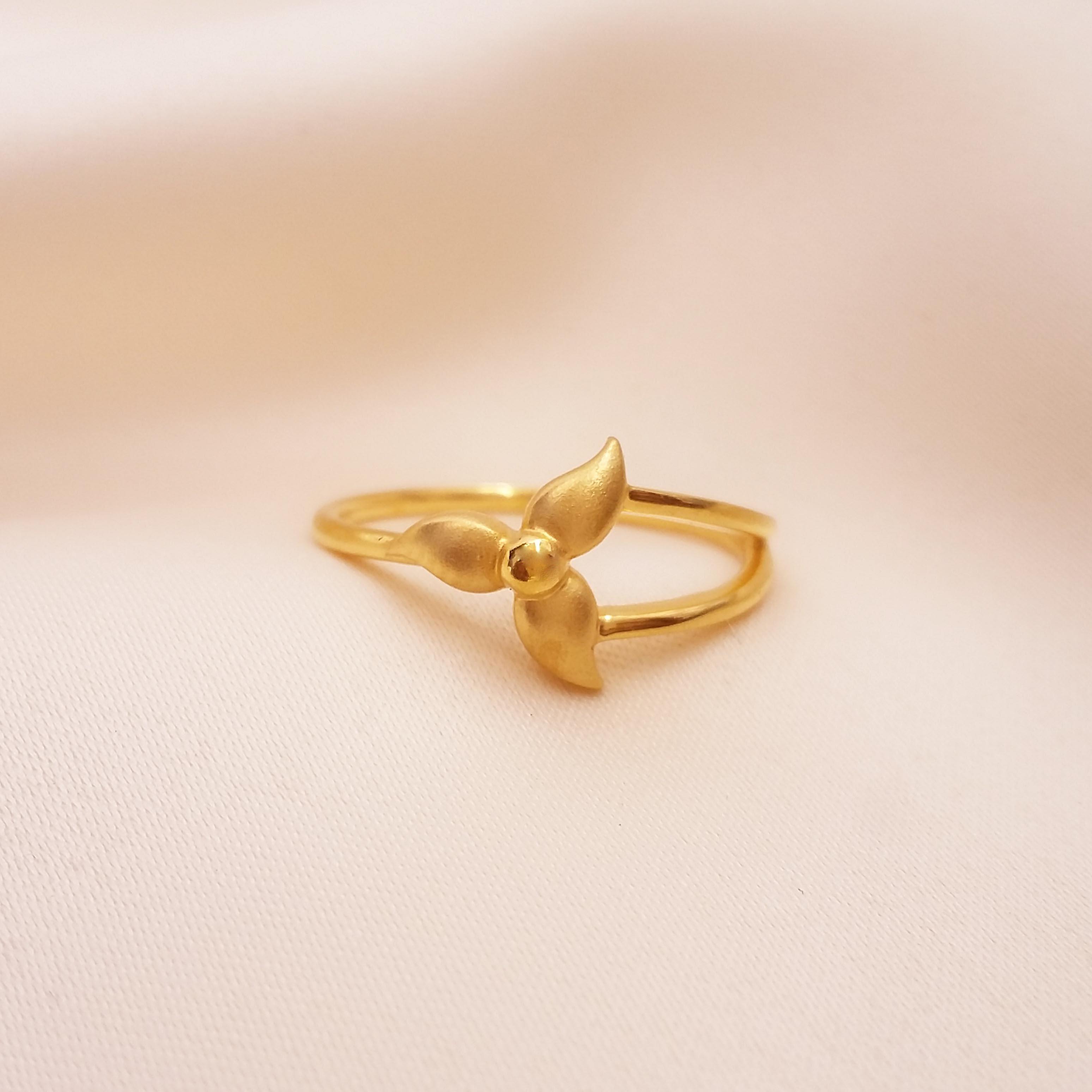 Buy Triflora Gold Ring 22 KT yellow gold (2.34 gm). | Online By Giriraj Jewellers