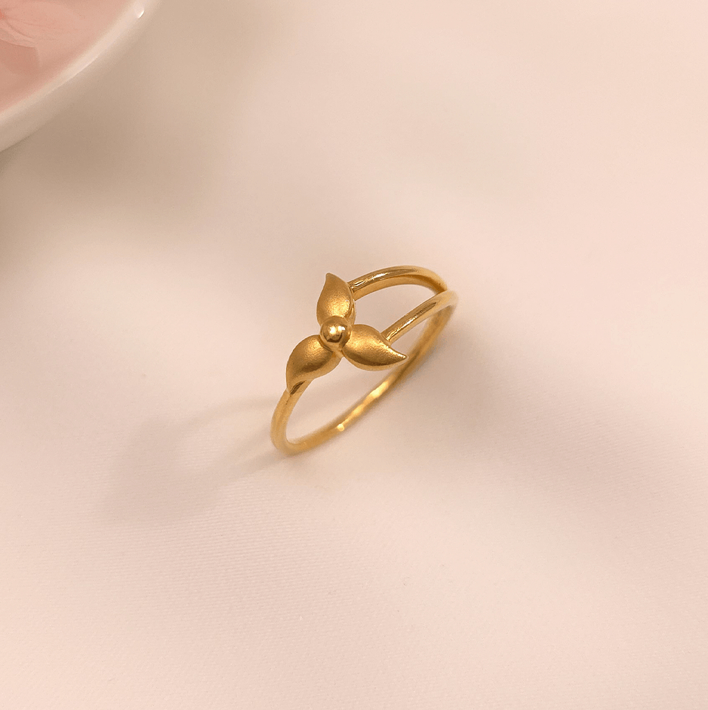 Buy Triflora Gold Ring 22 KT yellow gold (2.34 gm). | Online By Giriraj Jewellers