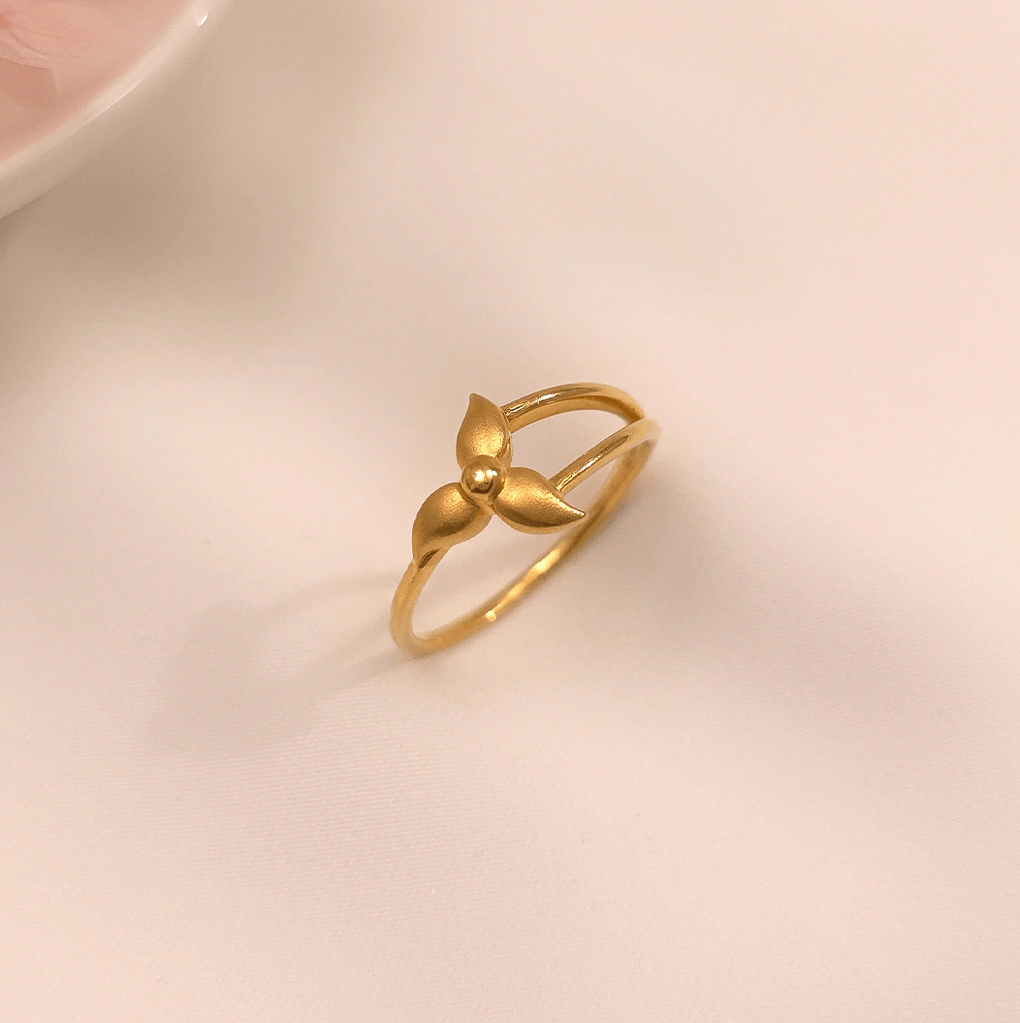 Buy Triflora Gold Ring 22 KT yellow gold (2.34 gm). | Online By Giriraj Jewellers