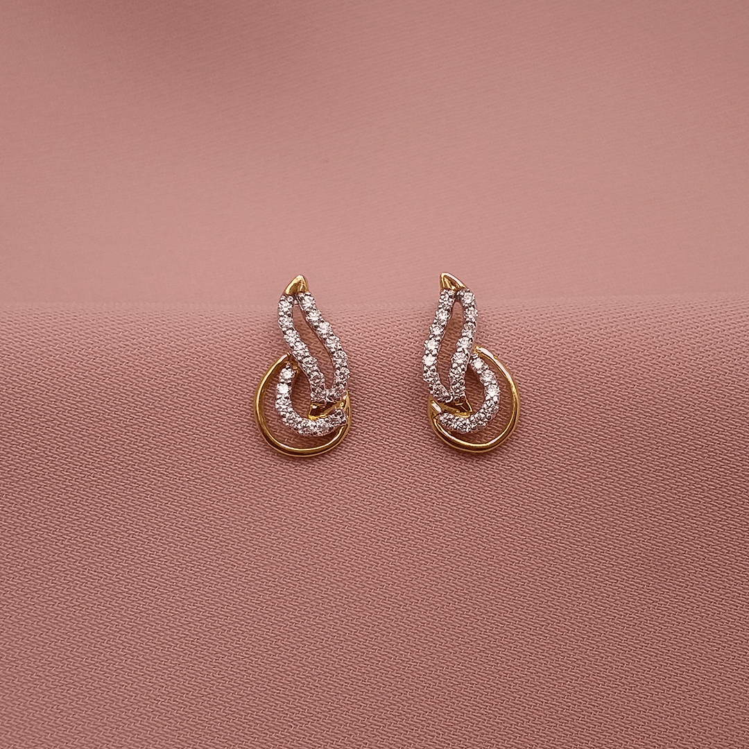 Buy Zuri Rose Gold Diamond Earrings 18 KT rose gold (2.25 gm). | Online By Giriraj Jewellers