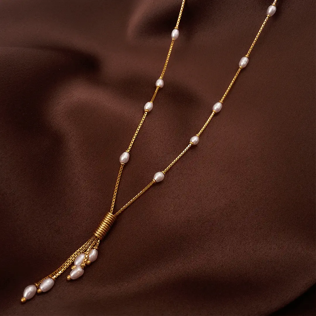 Buy Tanwyn Gold Pearl Chain 22 KT yellow gold (6.73 gm). | Online By Giriraj Jewellers