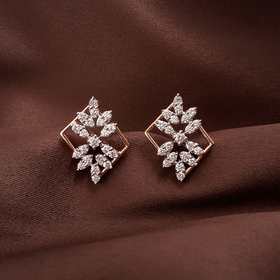 Rose Gold Diamond Earrings