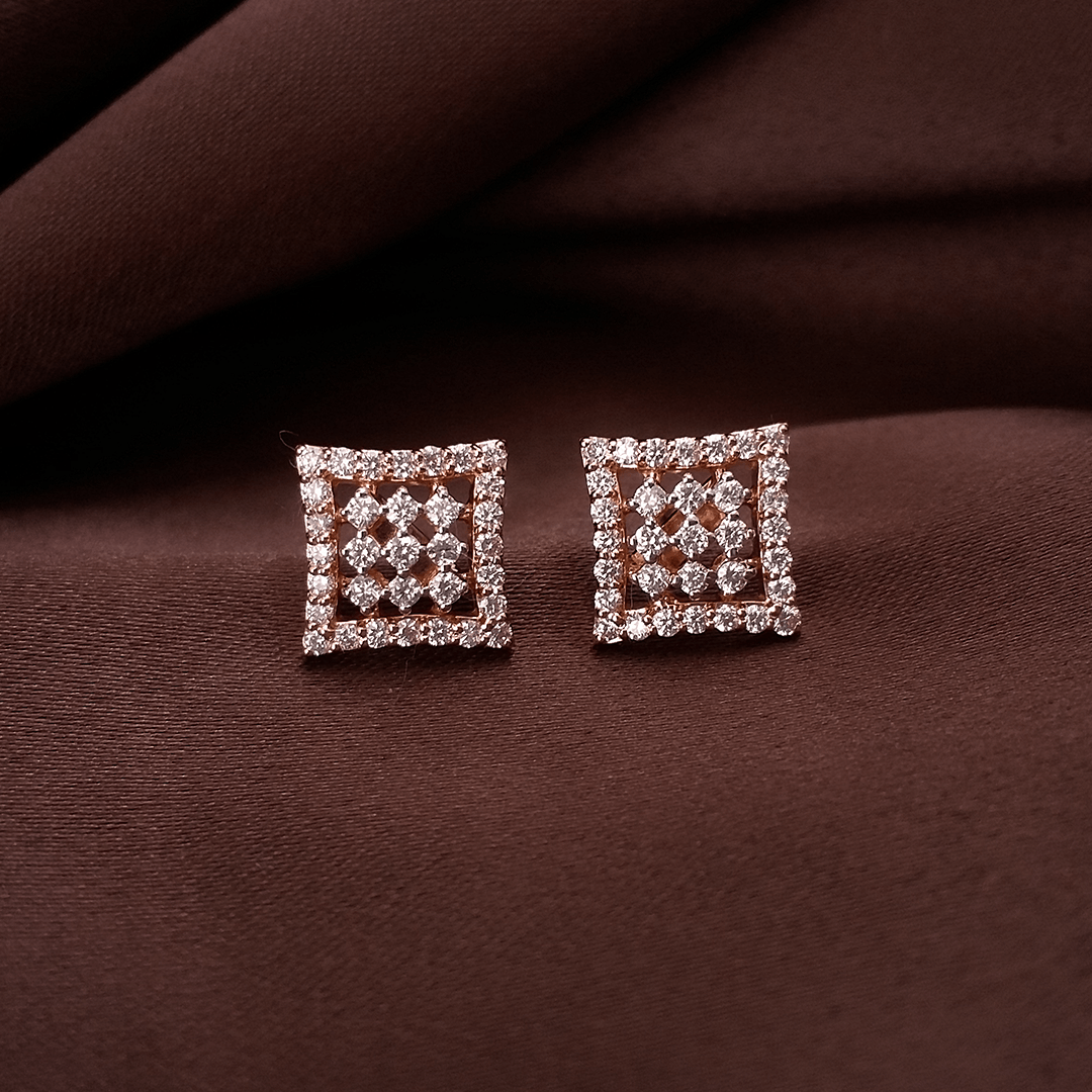 Buy Wishing Star Diamond Earring 18 KT rose gold (3.34 gm). | Online By Giriraj Jewellers