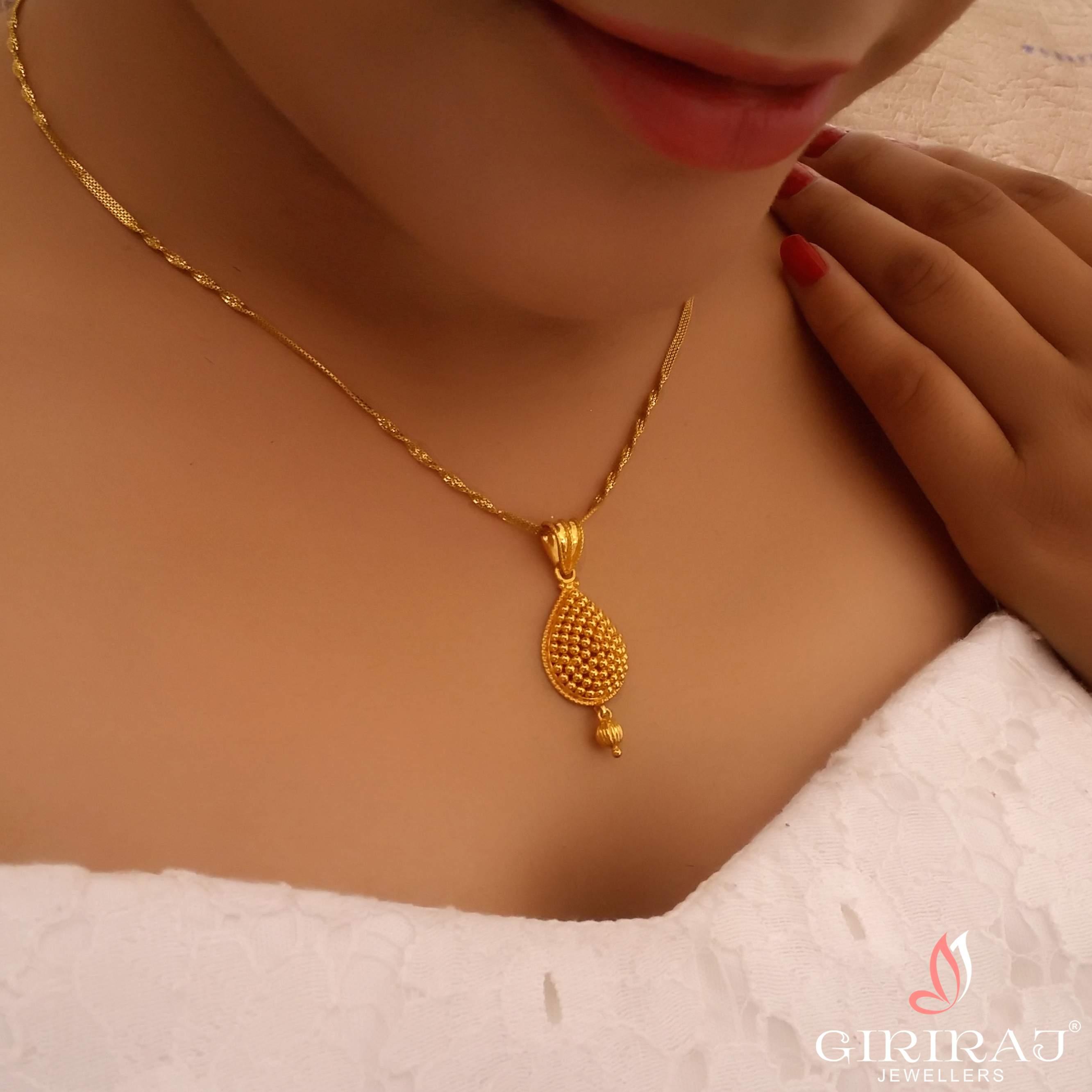 Buy Beaded Beauty Gold Pendant 22 KT yellow gold (3.39 gm). | Online By Giriraj Jewellers