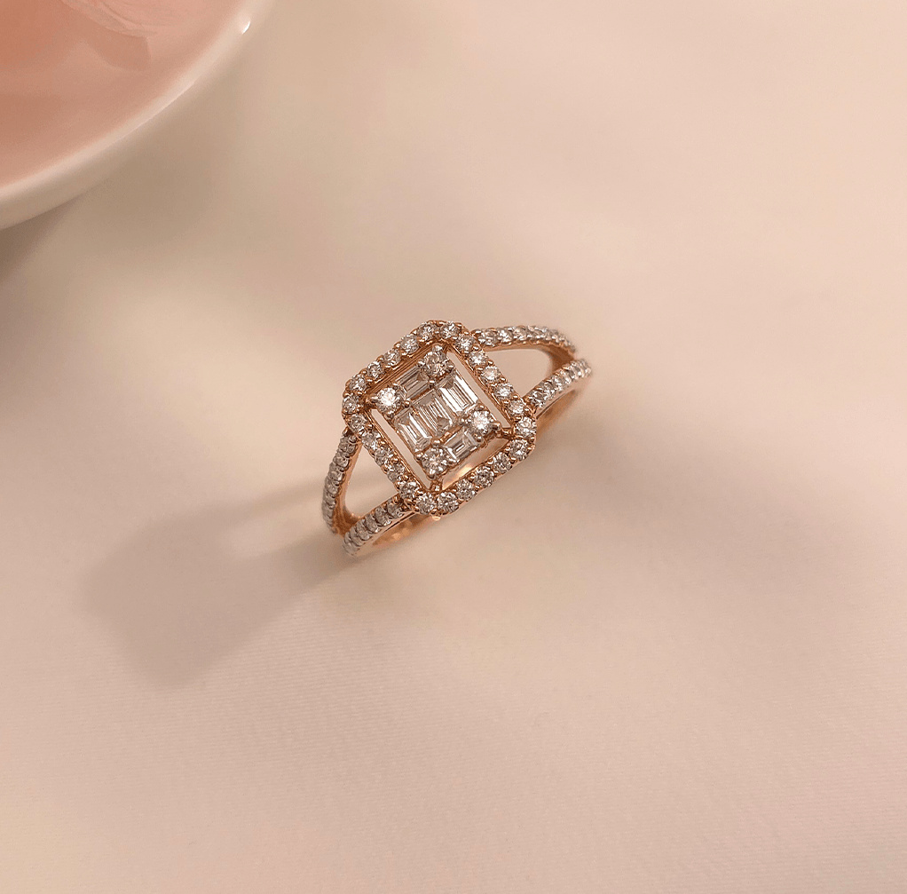 Buy Exquisite Diamond Ring 18 KT rose gold (2.852 gm). At Best Price In India. Check Rings New Designs At Giriraj Jewellers. BIS Care, Hallmark, 100% Certified | Trust & Quality of Giriraj Jewellers India | best diamond ring for engagement | Buy 18K Real Diamond Ring | buy diamond ring online | diamond ring designs | precious diamond wedding jewellery | trendy diamond rings for women | certified diamond ring collection | latest diamond jewellery designs | real diamond ring for women | solitaire designer jewellery
