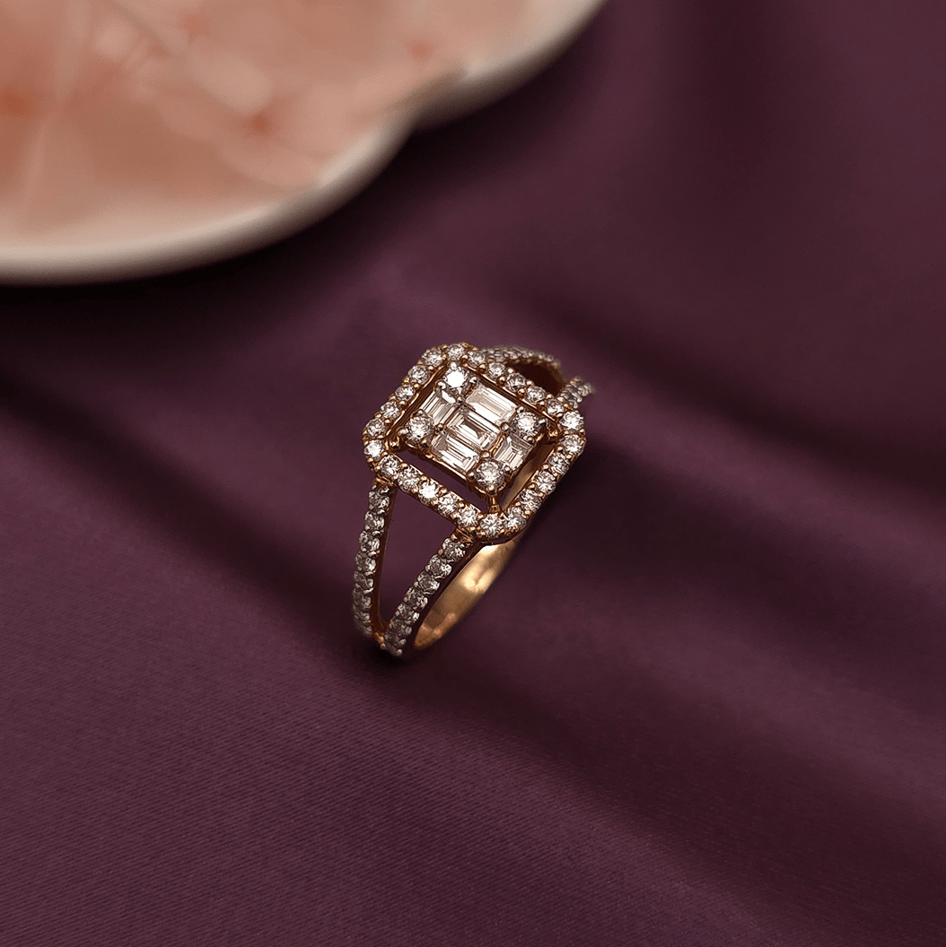 Buy Exquisite Diamond Ring 18 KT rose gold (2.852 gm). | Online By Giriraj Jewellers