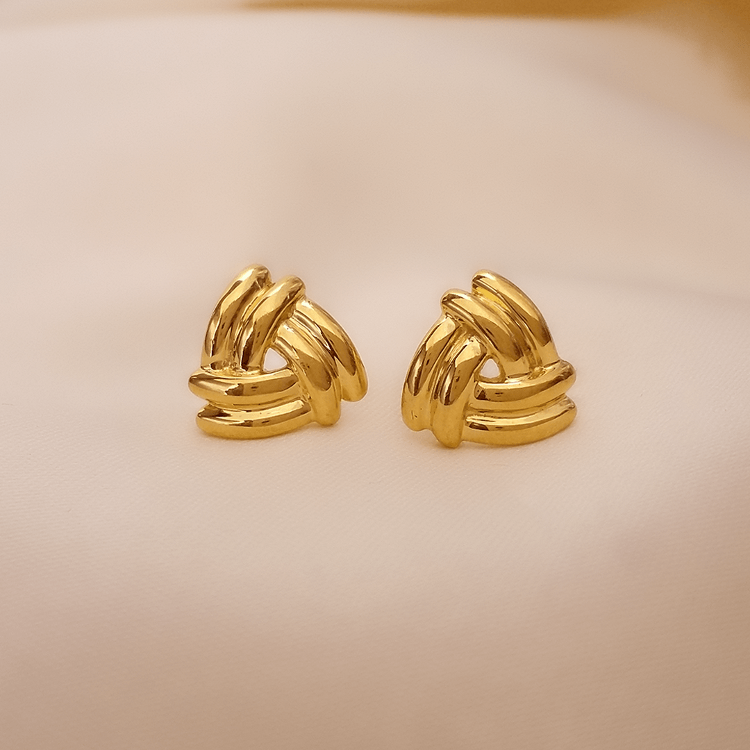 Buy Triad Love Knot Gold Earrings 22 KT yellow gold (4.04 gm). | Online By Giriraj Jewellers