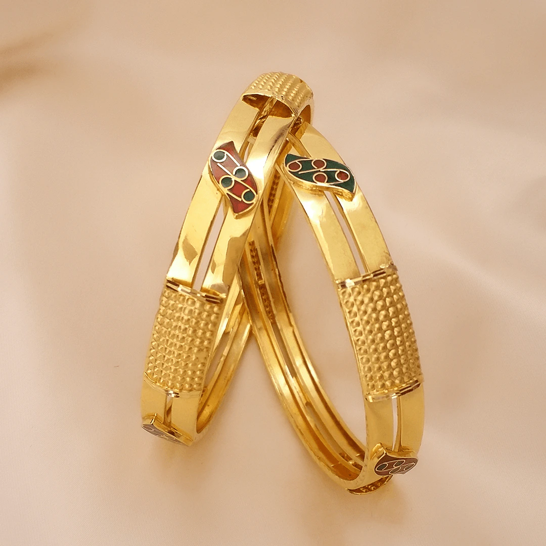 Buy Leeyasha 22KT Gold Bangles 22 KT yellow gold (37.7 gm). | Online By Giriraj Jewellers
