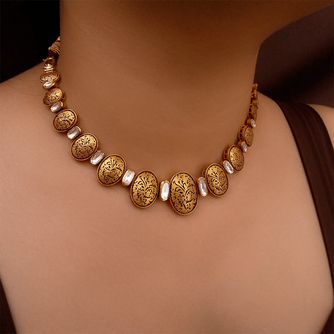Buy Kamini 22K Gold Necklace 22 KT yellow gold (35.49 gm). | Online By Giriraj Jewellers