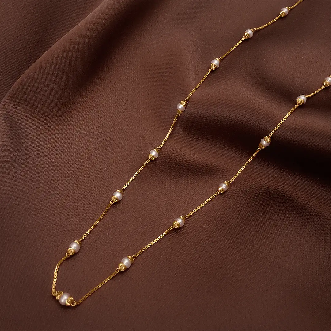 Buy Akari 22k Gold Pearl Chain 22 KT yellow gold (3.8 gm). | Online By Giriraj Jewellers