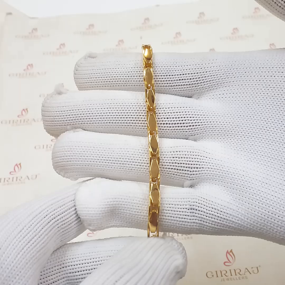 Buy Clark 22k Men's Gold Bracelets 22 KT yellow gold (21.7 gm). | Online By Giriraj Jewellers