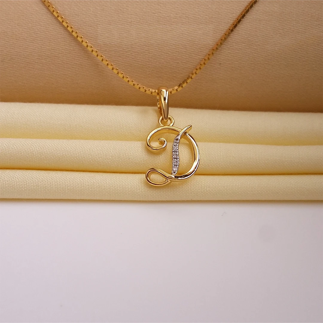 Buy D Deliz Gold Letter Pendant 18 KT yellow gold (1.451 gm). | Online By Giriraj Jewellers