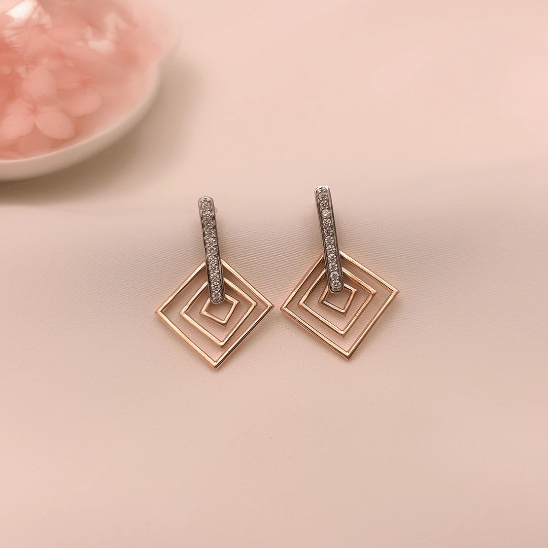 Buy Misu Rose Gold Diamond Dangle 18 KT rose gold (5.694 gm). | Online By Giriraj Jewellers