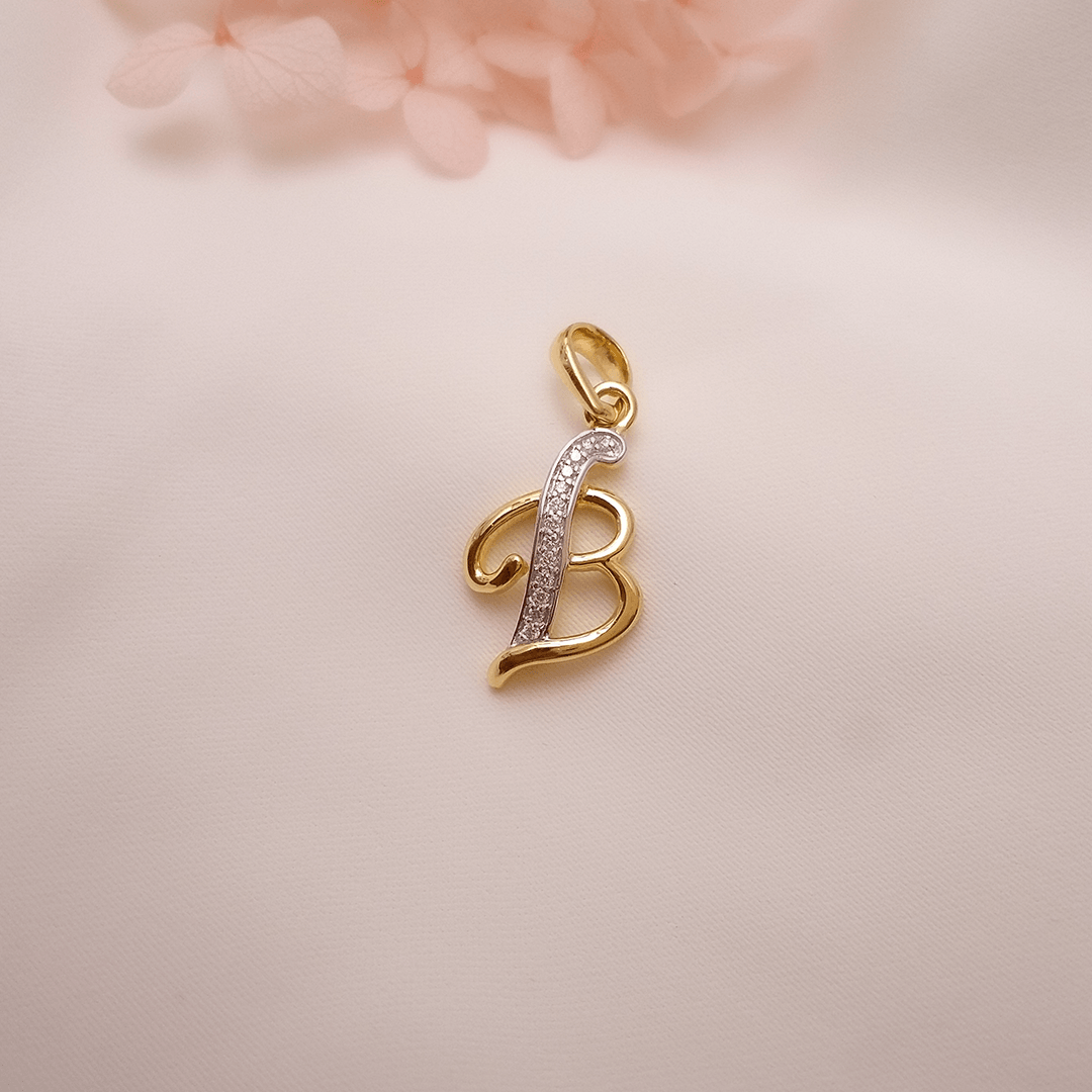 Buy B Blissy Gold Letter Pendant 18 KT yellow gold (1.688 gm). | Online By Giriraj Jewellers