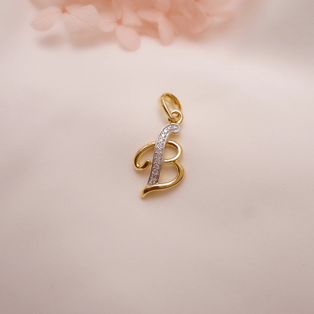 Buy B Blissy Gold Letter Pendant 18 KT yellow gold (1.688 gm). | Online By Giriraj Jewellers