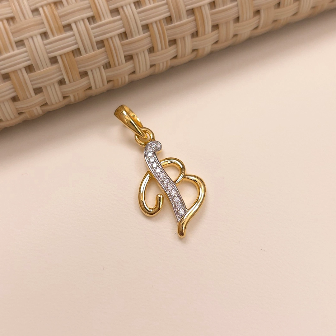 Buy B Blissy Gold Letter Pendant 18 KT yellow gold (1.688 gm). | Online By Giriraj Jewellers