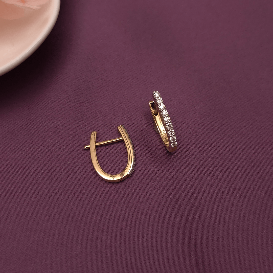 Buy Blazing Desire Diamond Hoop Earrings 18 KT yellow gold (2.71 gm). | Online By Giriraj Jewellers