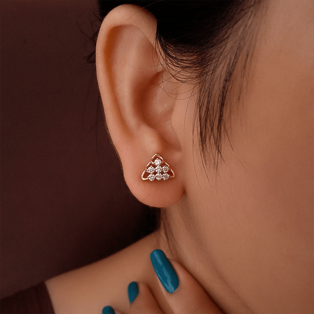 Fiery Dew Diamond Earrings