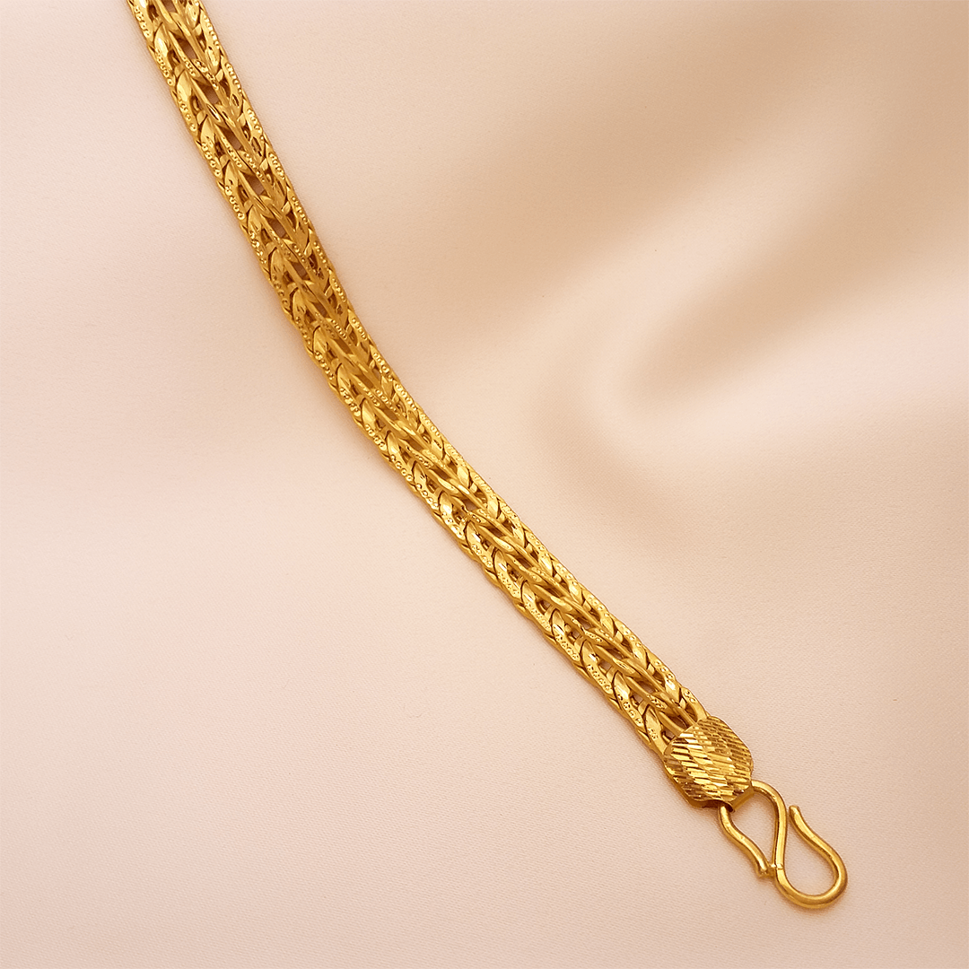 1 Gram Gold Forming Lion with Diamond Gorgeous Design Bracelet for Men   Soni Fashion