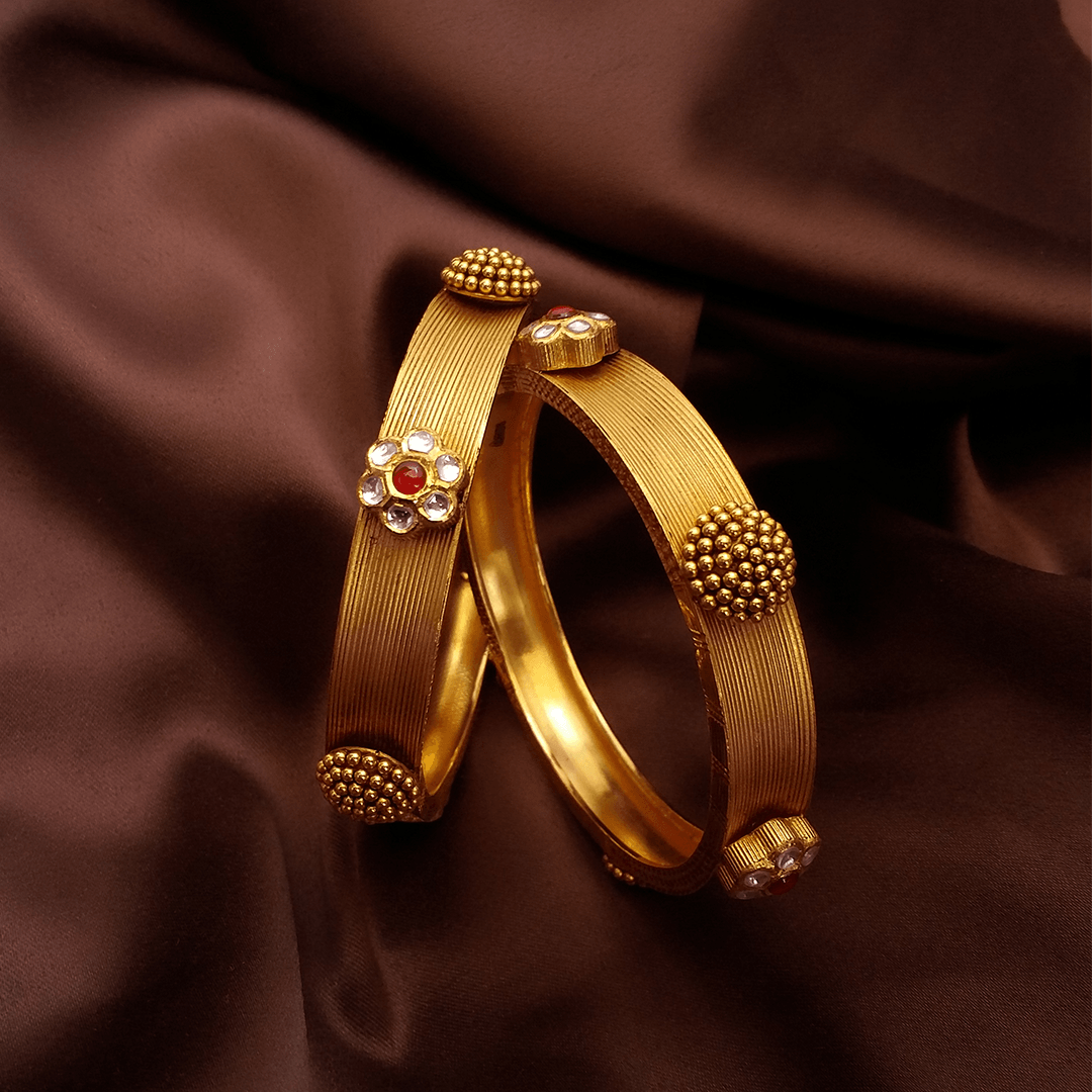 Buy Nitya 22K Gold Bangles 22 KT yellow gold (51.48 gm). | Online By Giriraj Jewellers