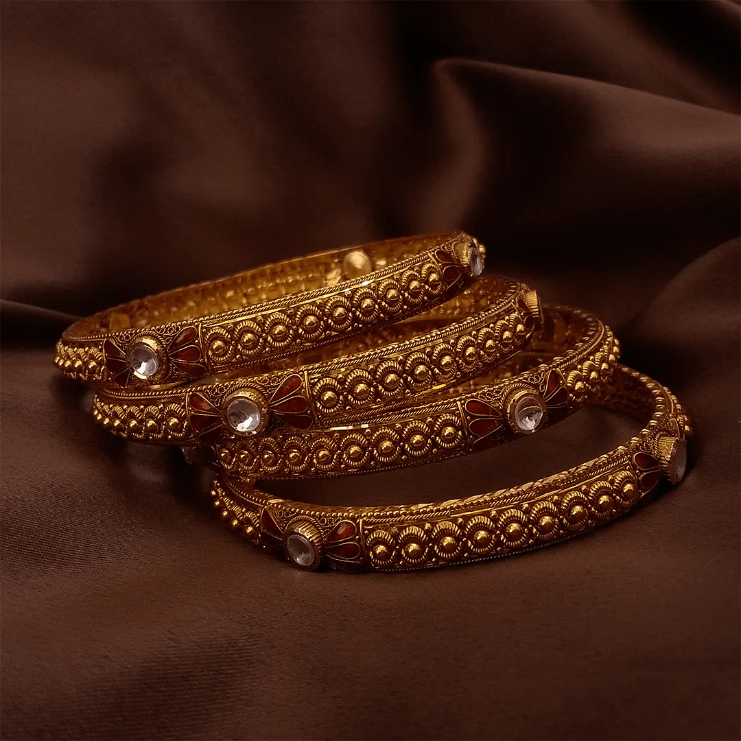 Buy Crest 22KT Gold Bangles 22 KT yellow gold (55.6 gm). | Online By Giriraj Jewellers