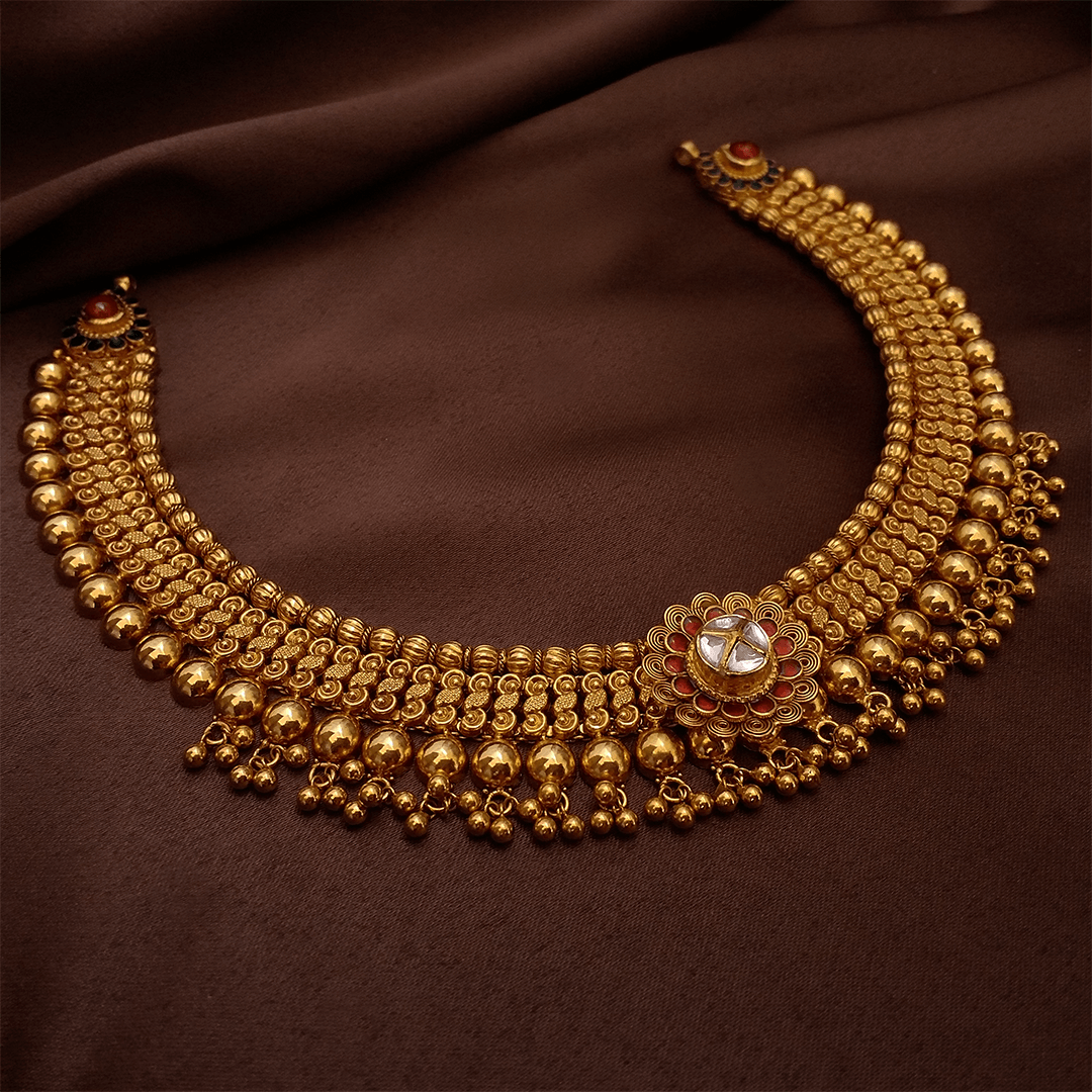 Kundan gold deals necklace designs