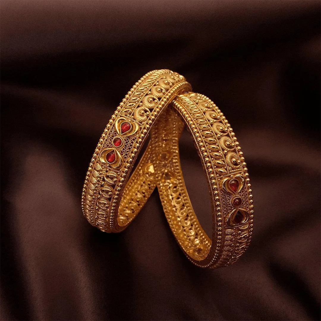 Buy Roya Gold Bangles 22 KT yellow gold (46.7 gm). | Online By Giriraj Jewellers