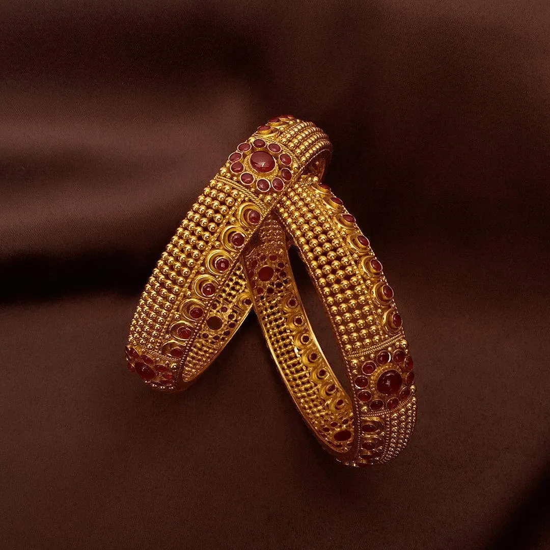 Buy Avigna Gold Bangles 22 KT yellow gold (48.6 gm). | Online By Giriraj Jewellers