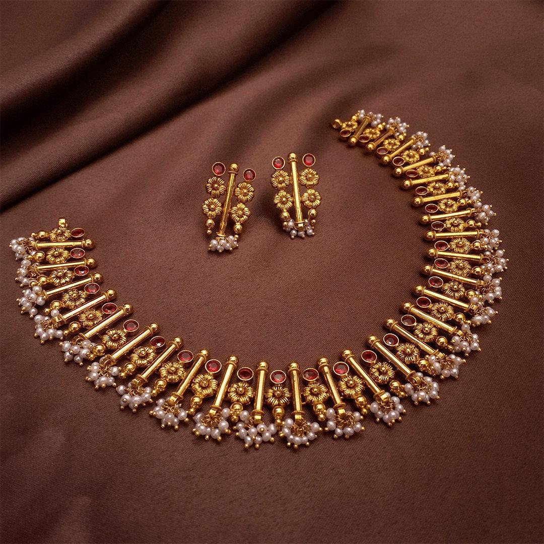 Buy Anamika Gold Necklace 22 KT yellow gold (41.65 gm). | Online By Giriraj Jewellers