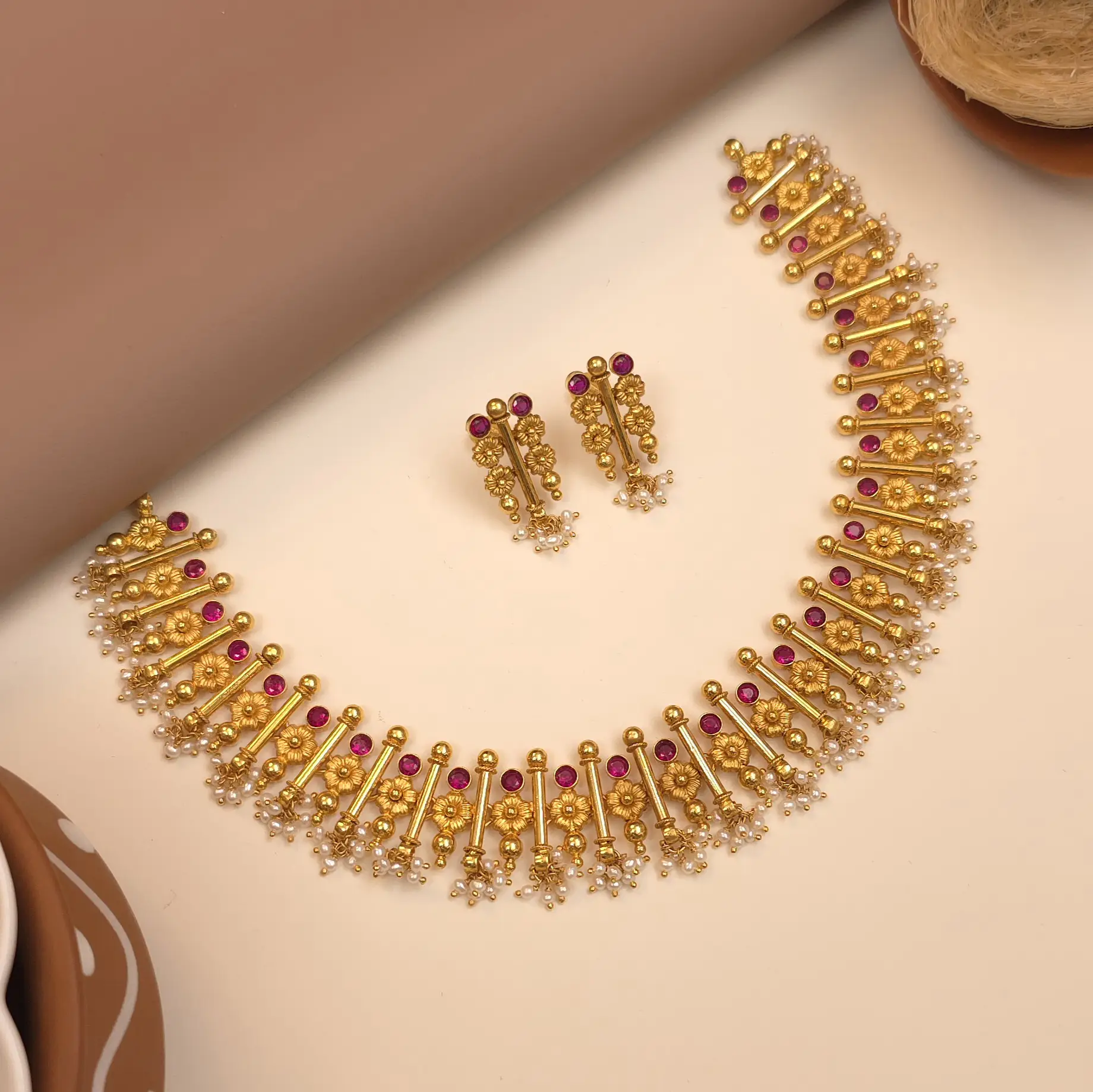 Buy Anamika Gold Necklace 22 KT yellow gold (41.65 gm). | Online By Giriraj Jewellers