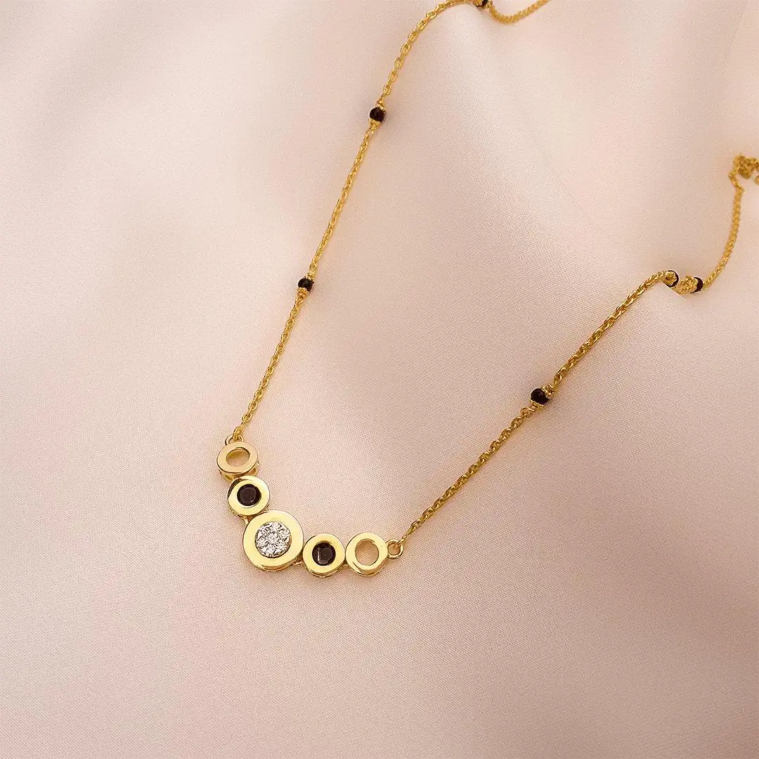 Buy Sunkissed Helena Diamond Mangalsutra 22 KT yellow gold (8 gm). | Online By Giriraj Jewellers