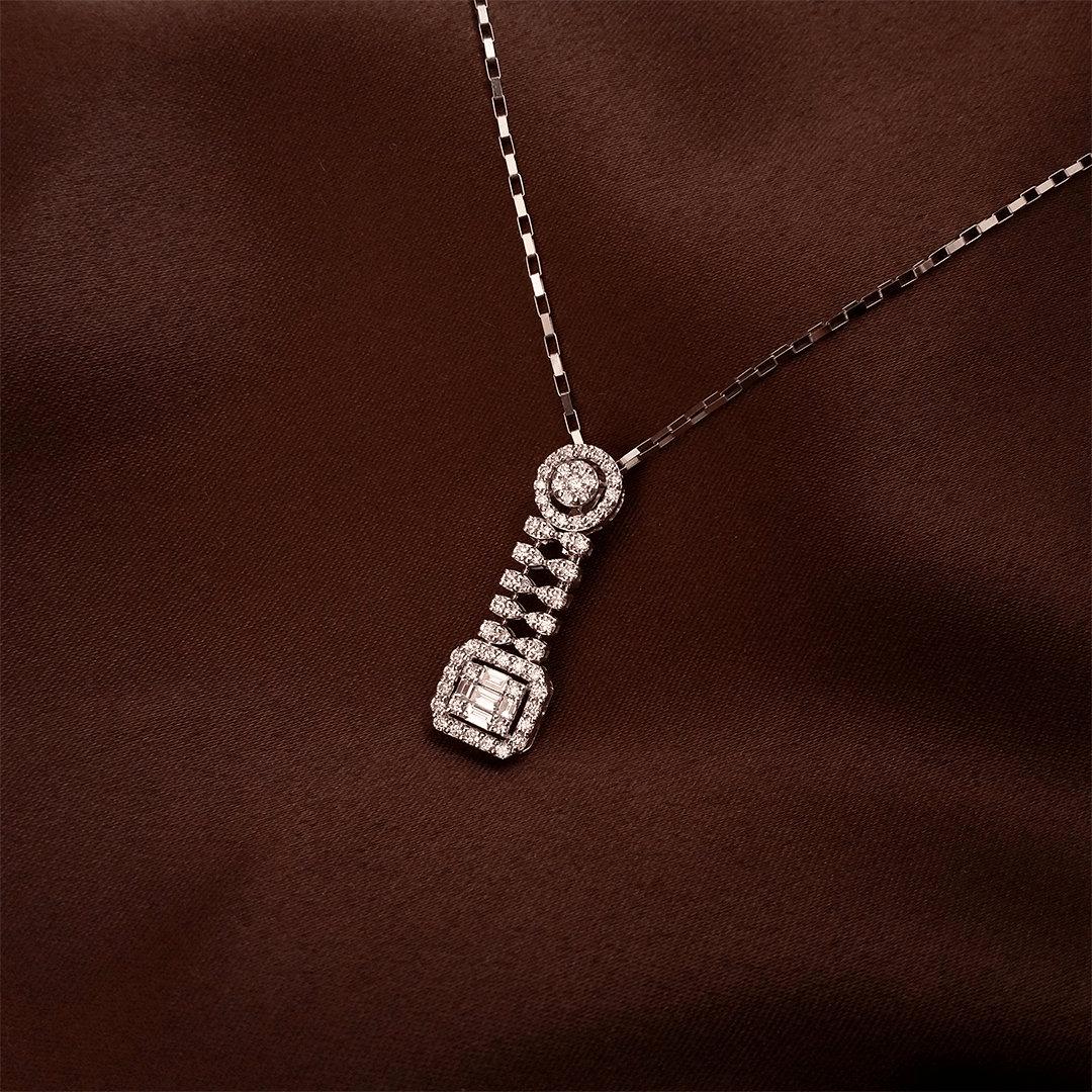 Buy Cerimani Diamond Pendant 18 KT white gold (2.65 gm). | Online By Giriraj Jewellers