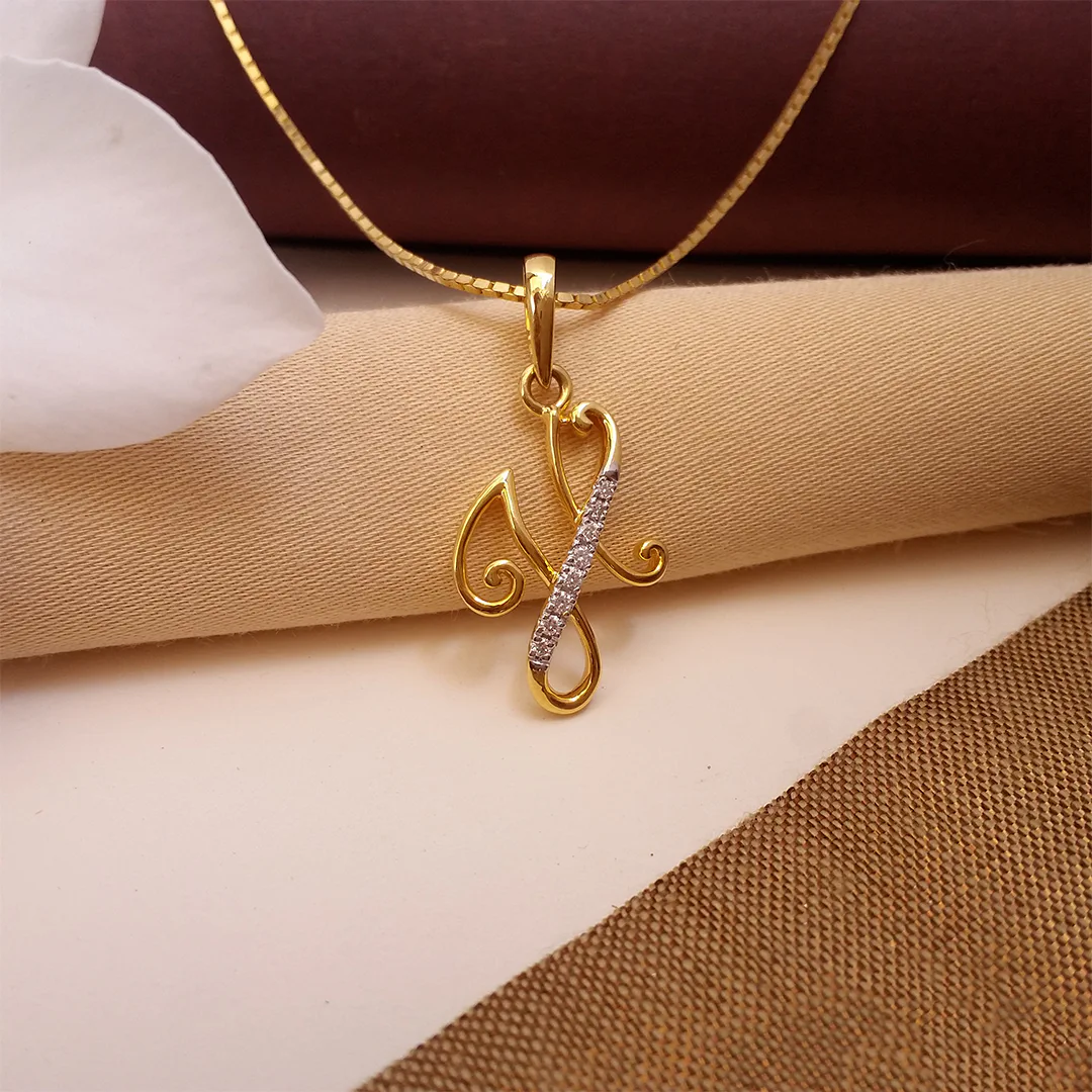 Buy H Heartly Humbles Alphabet Gold Pendant 18 KT yellow gold (1.65 gm). | Online By Giriraj Jewellers