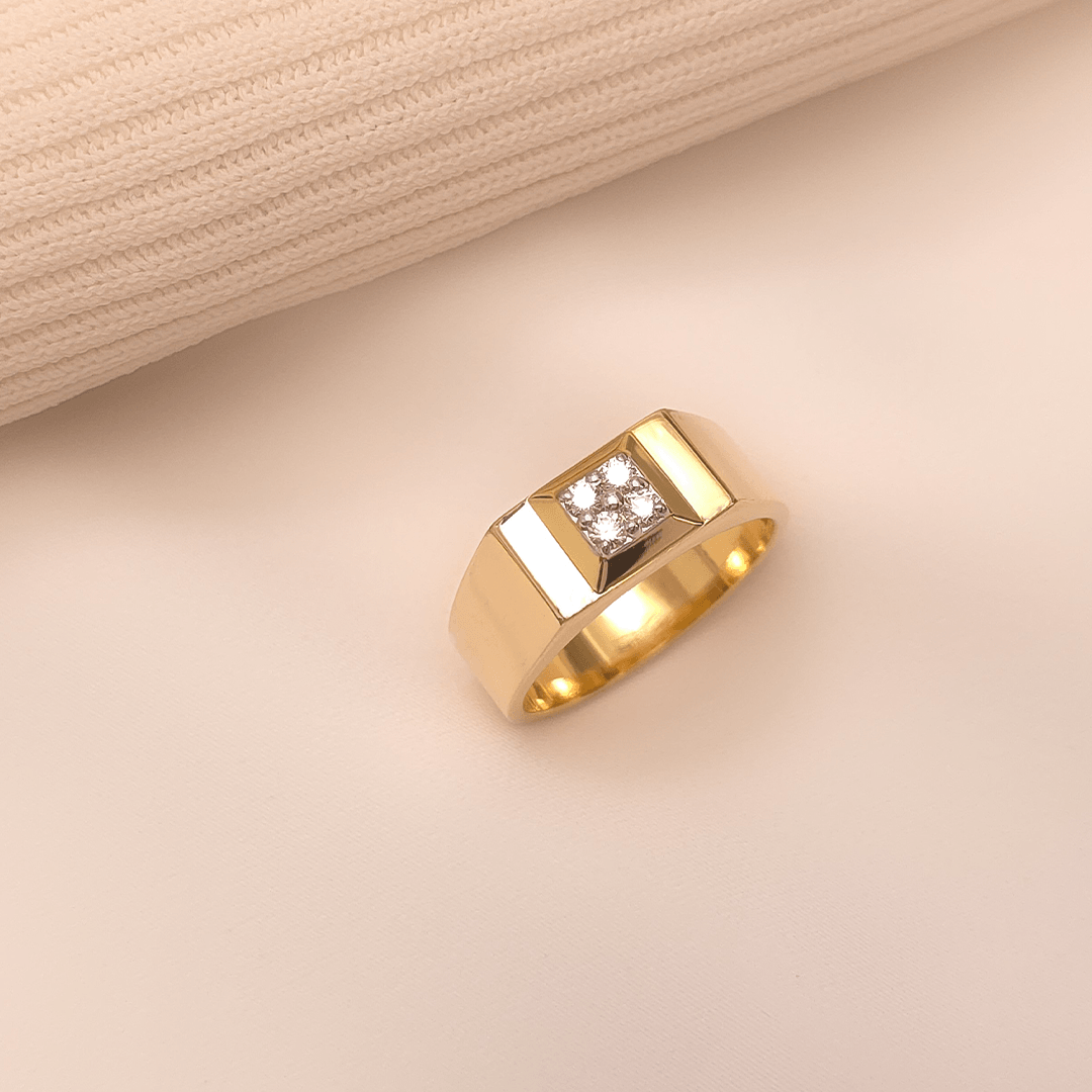 Buy Paplo Men's Diamond Ring 18 KT yellow gold (7.178 gm). | Online By Giriraj Jewellers